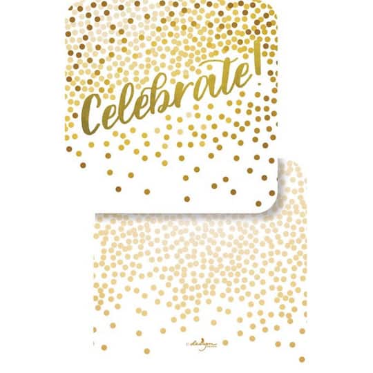 JAM Paper Golden Sparkle Celebrate Coasters, 6ct.